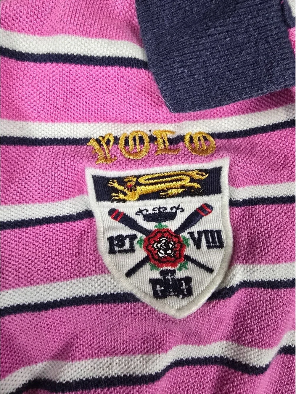 Polo Ralph Lauren Boy’s Sz 4T Big Pony Crest Stripe Polo Shirt Pink & Black